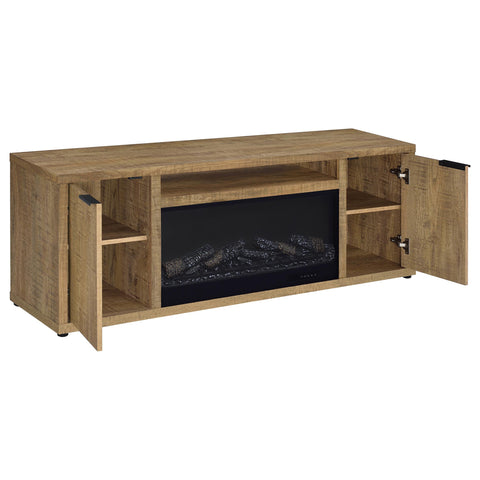 Atlas 60-inch 2-door TV Stand Fireplace Media Console Mango