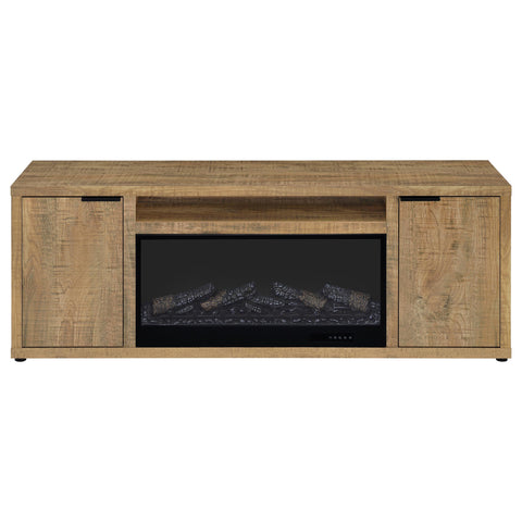 Atlas 60-inch 2-door TV Stand Fireplace Media Console Mango