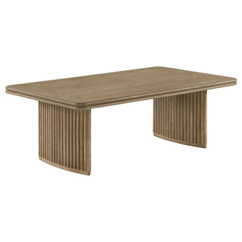 Monsen Rectangular Wood Coffee Table Distressed Light Brown