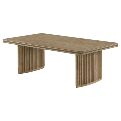 Monsen Rectangular Wood Coffee Table Distressed Light Brown