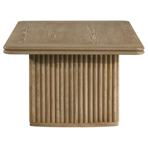 Monsen Rectangular Wood Coffee Table Distressed Light Brown