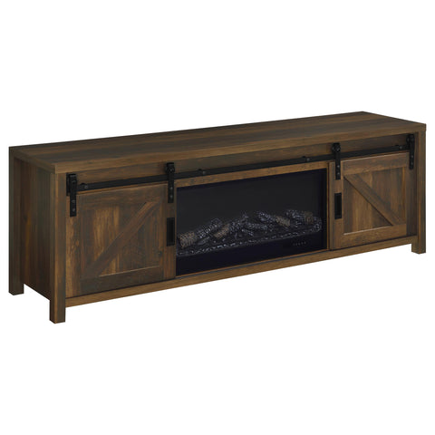 Pembroke 71-inch TV Stand Fireplace Media Console Dark Pine