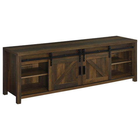 Pembroke 71-inch TV Stand Fireplace Media Console Dark Pine