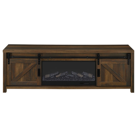 Pembroke 71-inch TV Stand Fireplace Media Console Dark Pine