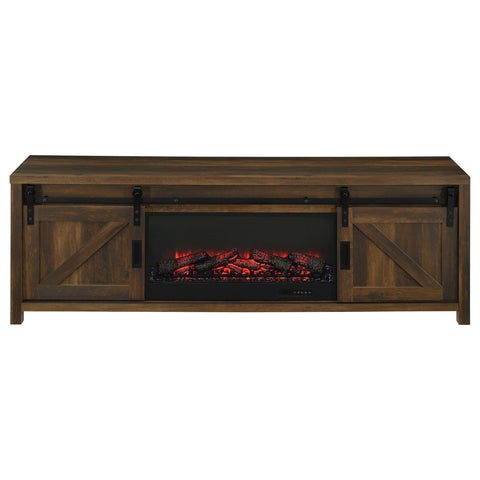 Pembroke 71-inch TV Stand Fireplace Media Console Dark Pine