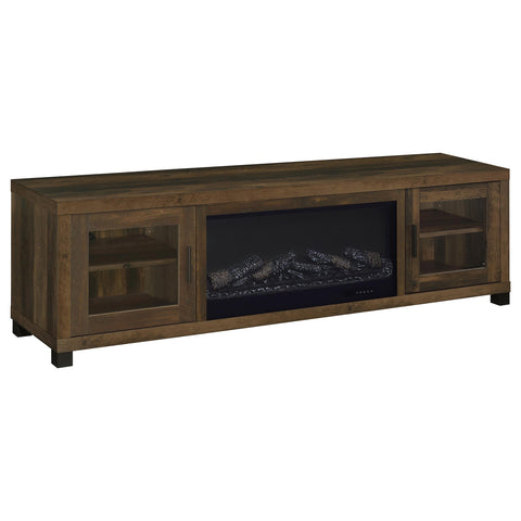 Valen 71-inch TV Stand Fireplace Media Console Dark Pine