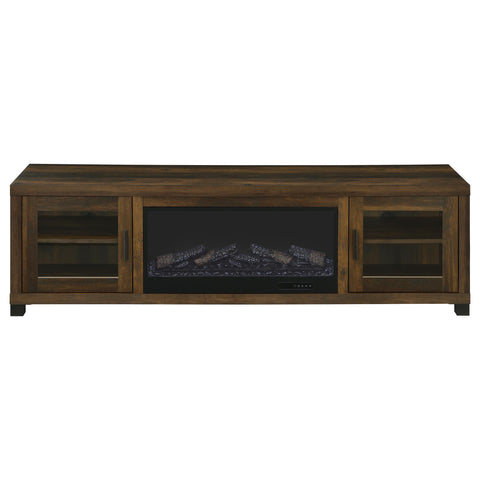 Valen 71-inch TV Stand Fireplace Media Console Dark Pine