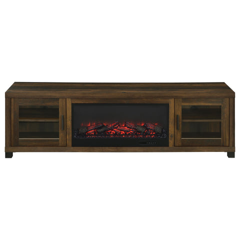 Valen 71-inch TV Stand Fireplace Media Console Dark Pine