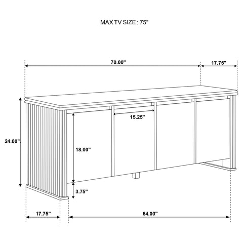 Monsen 70-inch TV Stand Media Console Distressed Light Brown