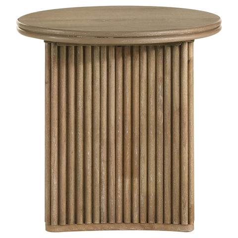 Monsen 3-piece Round Coffee Table Set Distressed Light Brown