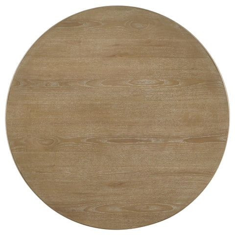 Monsen 36-inch Round Wood Coffee Table Distressed Light Brown