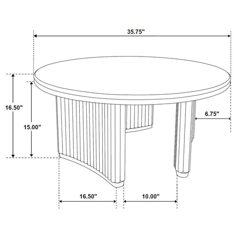 Monsen 36-inch Round Wood Coffee Table Distressed Light Brown