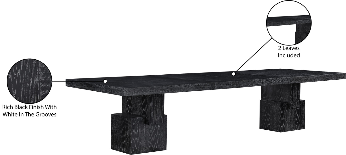 everett black dining table (3 boxes)