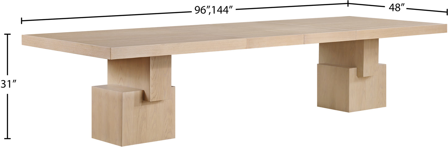 everett oak dining table (3 boxes)