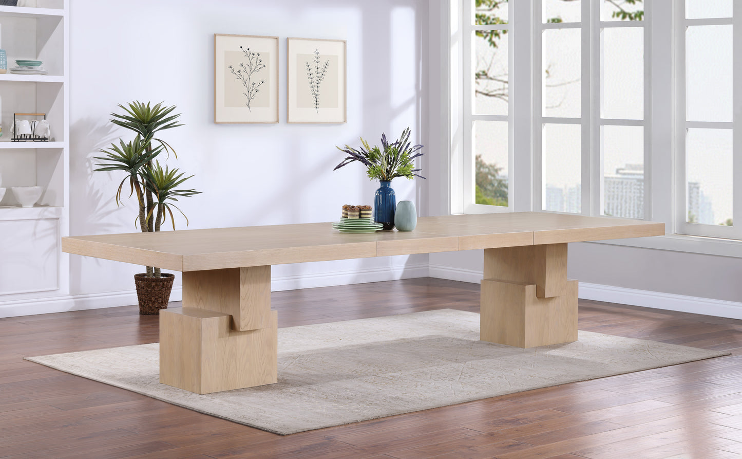 everett oak dining table (3 boxes)