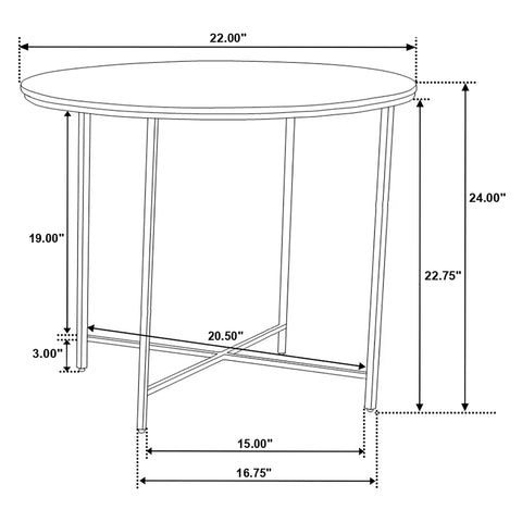 Fortress 2-piece Round Marble Coffee and End Table Set White