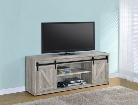 Natividad 2-door Engineered Wood 71" TV Stand Grey DriftwoodGrey Driftwood