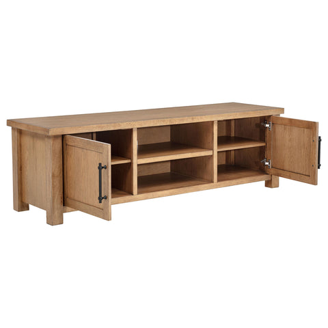 McKinney 2-Door 71-Inch Wood TV Stand Media Console Golden Oak