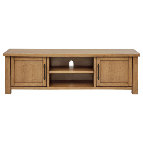 McKinney 2-Door 71-Inch Wood TV Stand Media Console Golden Oak