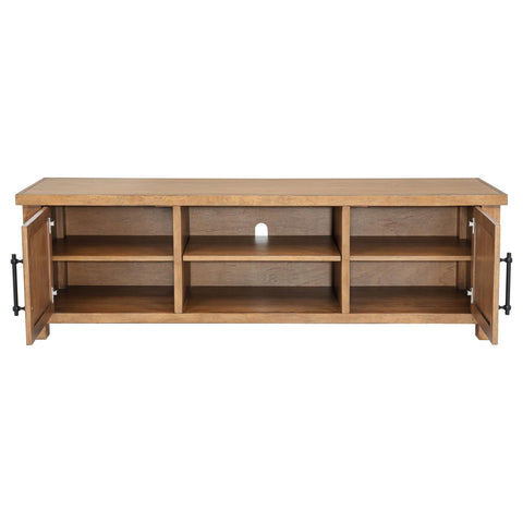 McKinney 2-Door 71-Inch Wood TV Stand Media Console Golden Oak