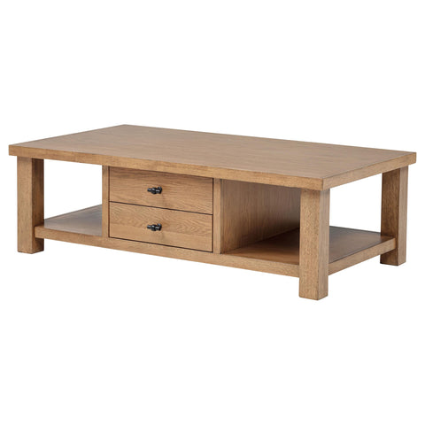 McKinney 2-Drawer Wood Coffee Table Golden Oak