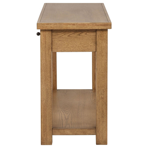 McKinney 2-Drawer Wood Console Table Golden Oak