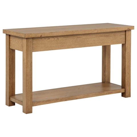 McKinney 2-Drawer Wood Console Table Golden Oak