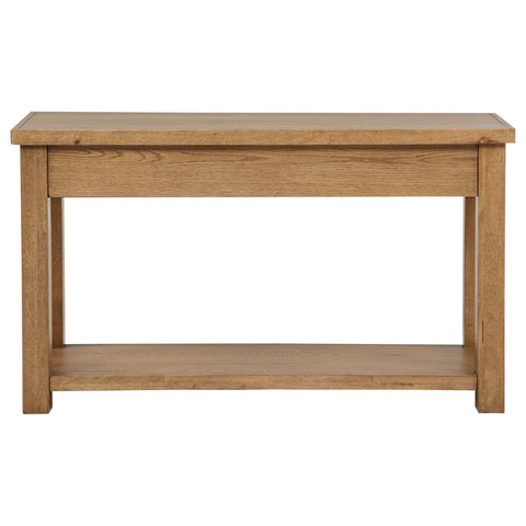 McKinney 2-Drawer Wood Console Table Golden Oak