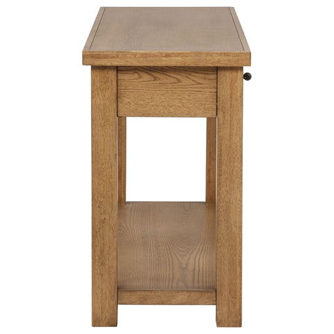 McKinney 2-Drawer Wood Console Table Golden Oak