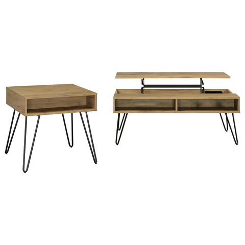 Adderley 2-piece Lift Top Coffee and End Table Set Golden Oak