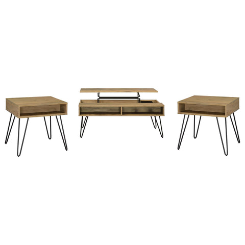 Adderley 3-piece Lift Top Coffee and End Table Set Golden Oak