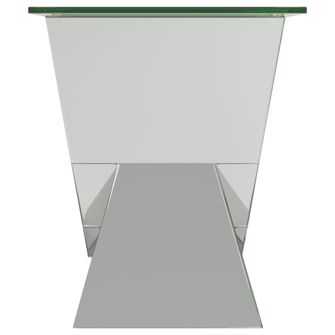 Ornelas Glass Top Mirrored Acrylic End Table SilverMirror