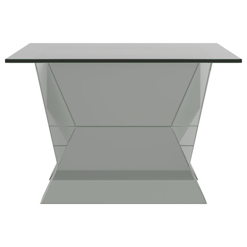 Ornelas Glass Top Mirrored Acrylic Coffee Table SilverMirror
