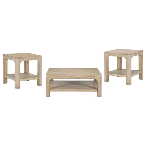 Cazen 3-piece Square Coffee Table Set Weathered Mango