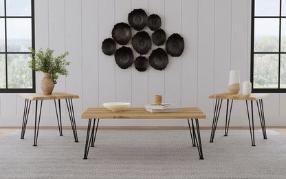 Gabriel 3-piece Rectangular Coffee and End Table Set Natural