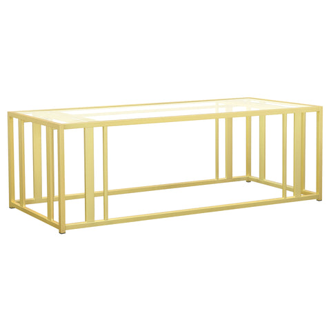 Evanna Rectangular Glass Top Coffee Table Matte BrassMatte Brass