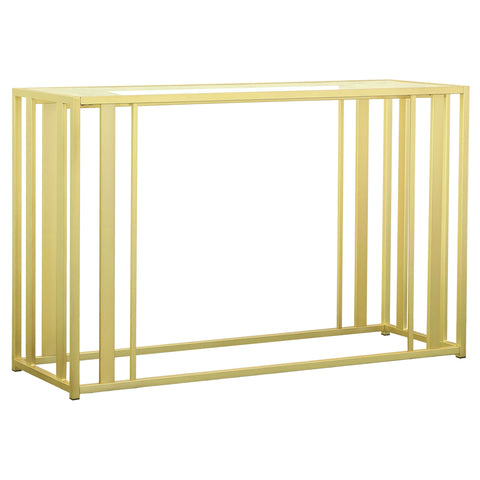 Evanna Glass Top Entryway Sofa Console Table Matte BrassMatte Brass