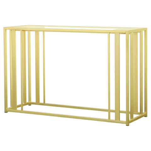 Evanna Glass Top Entryway Sofa Console Table Matte BrassMatte Brass