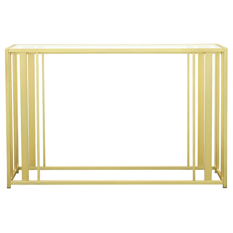 Evanna Glass Top Entryway Sofa Console Table Matte BrassMatte Brass