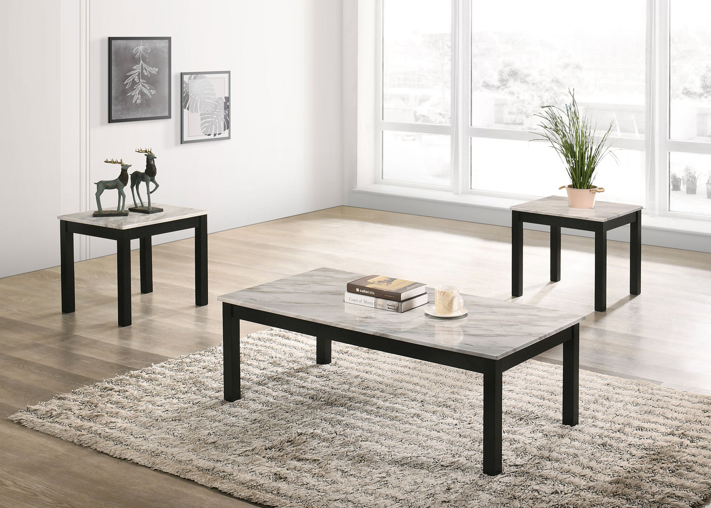 3 pc coffee table set