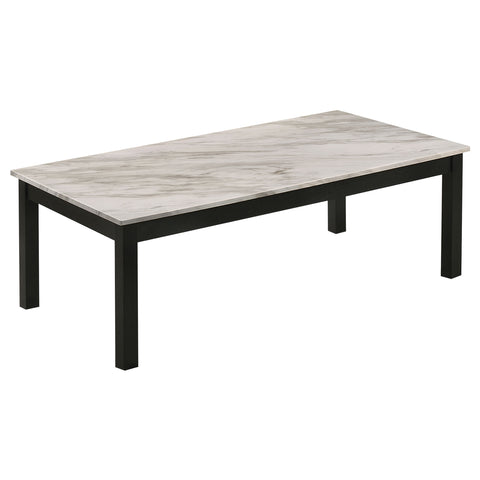 Kepner 3-piece Faux Marble Top Coffee Table Set WhiteWhite Faux Marble
