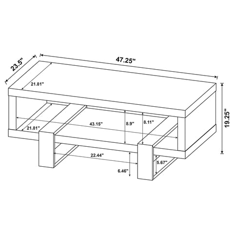 Cassia Engineered Wood Cocktail Coffee Table Latte