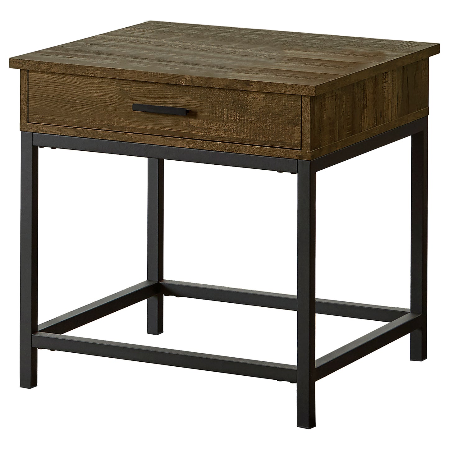 zenobia 1-drawer square engineered wood end table brown oakbrown oak