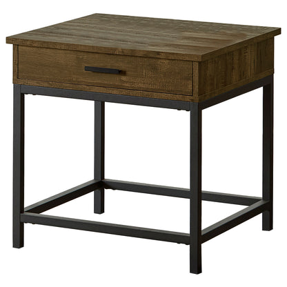 Zenobia 1-drawer Square Engineered Wood End Table Brown OakBrown Oak