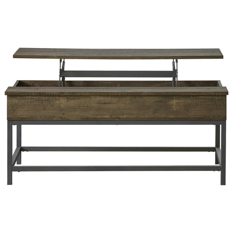 Hazlewood 2-piece Lift Top Coffee and End Table Set Brown Oak