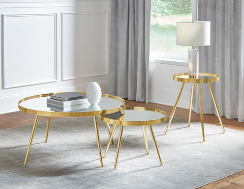 Garland 3-piece Round Coffee and End Table Set Gold