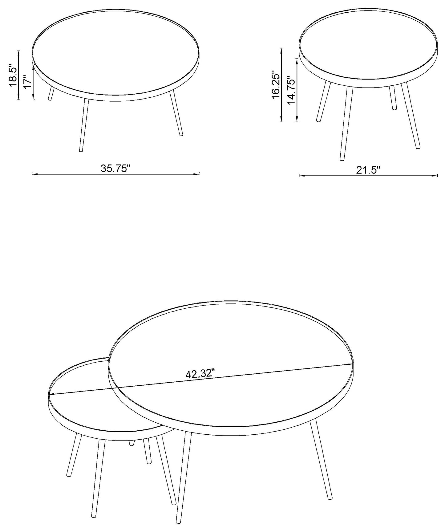 2 pc nesting coffee table