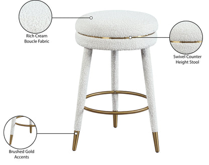 Ward Cream Boucle Fabric Counter Stool Cream