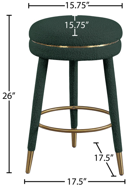 Ward Green Boucle Fabric Counter Stool Green