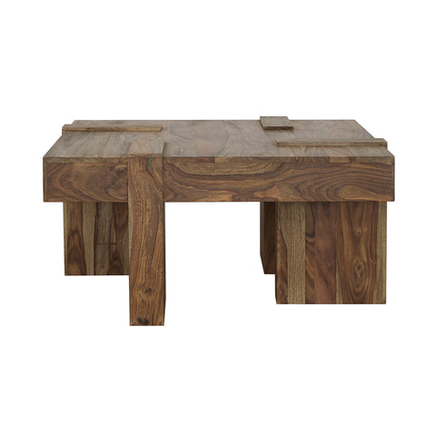 Tuscany Square Solid Wood Coffee Table Natural SheeshamNatural Sheesham